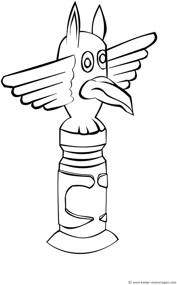 totempfahl-vogelkopf-ausmalvorlage