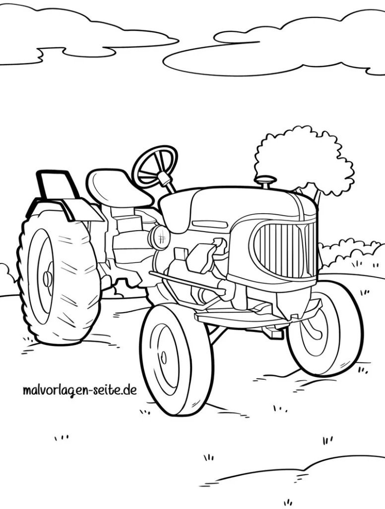 traktor-auf-feld-ausmalvorlage