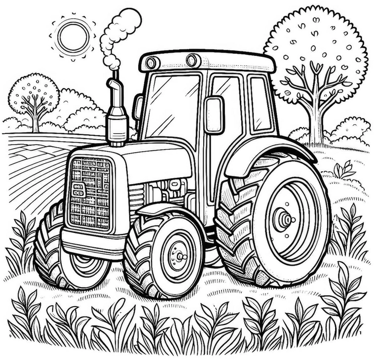 traktor-in-der-natur-ausmalbild
