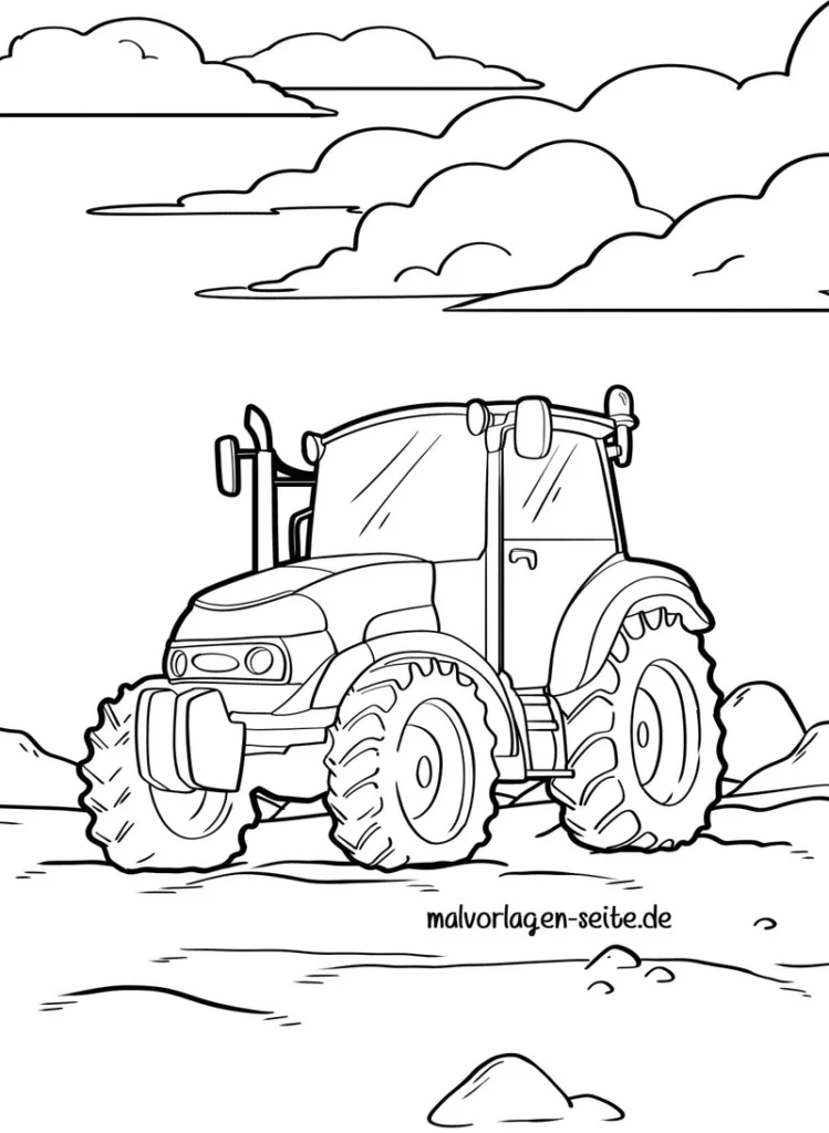 traktor-in-der-natur-ausmalvorlage