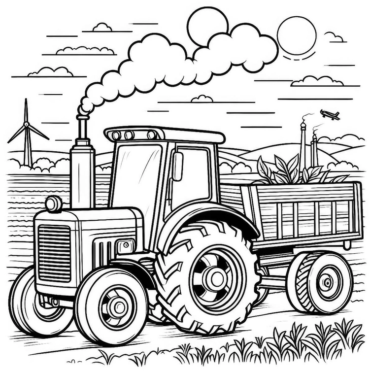 traktor-in-der-natur-mit-pflanzen-und-windraedern