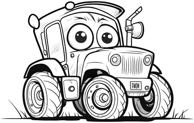 traktor-mit-grossen-augen-ausmalvorlage