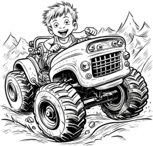 traktor-mit-jungen-in-der-natur