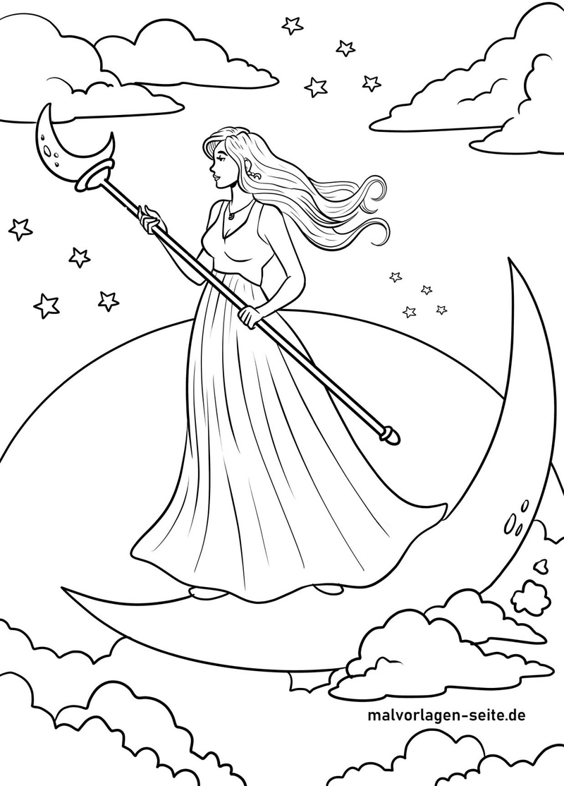 traumfrau-auf-mond-mit-stab-und-sternen