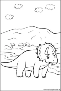 triceratops-ausmalbild-dinosaurier-motiv