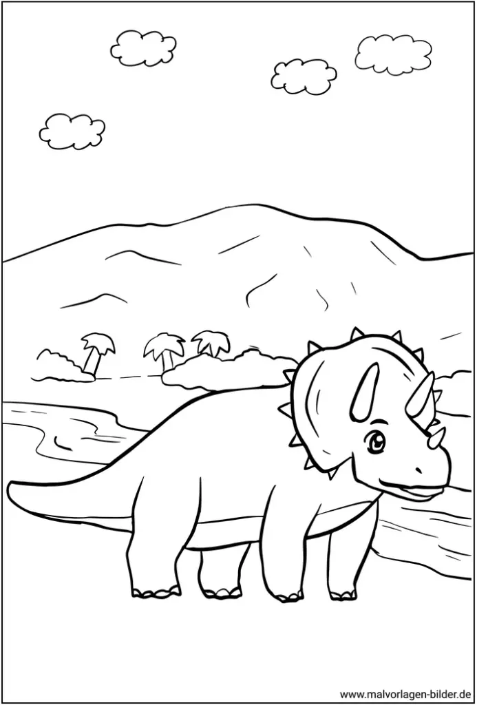 triceratops-ausmalbild-dinosaurier-motiv