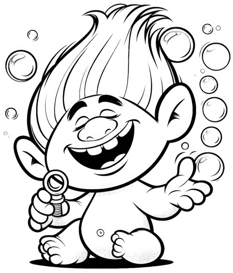 troll-mit-seifenblasen-ausmalvorlage