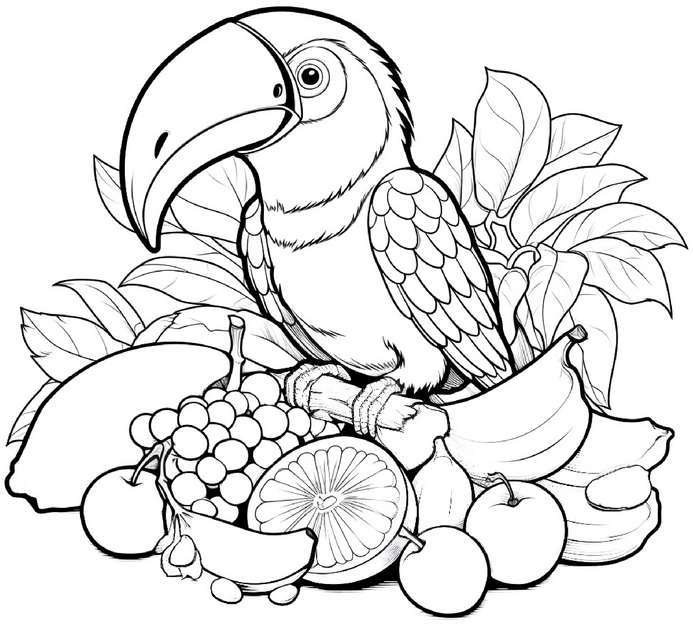 tukan-mit-fruechten-ausmalvorlage