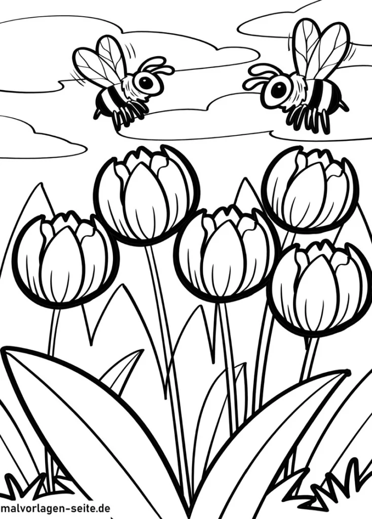 tulpen-bienen-spring-szene