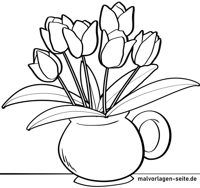 tulpen-in-vase-ausmalvorlage