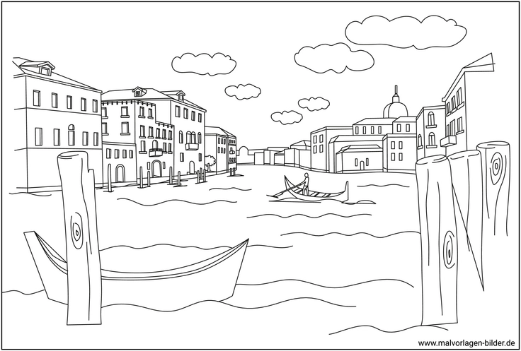 venedig-italien-ausmalvorlage-fuer-kinder