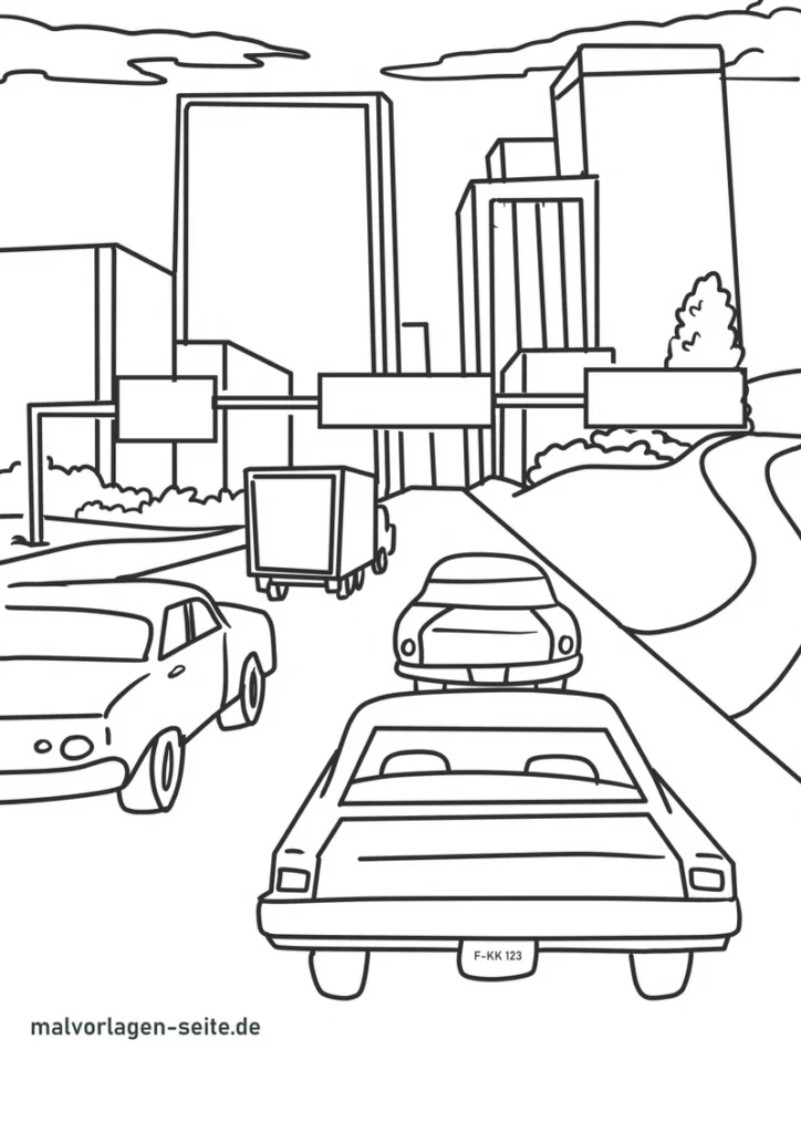 verkehrszenen-grossstadt-mit-autos-und-lkws