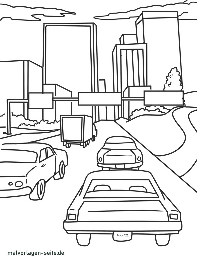 verkehrszenen-grossstadt-mit-autos-und-lkws