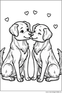 verliebte-hunde-malvorlage