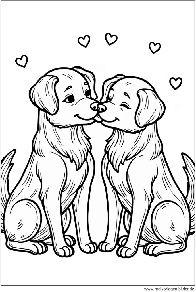verliebte-hunde-malvorlage