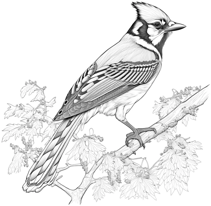 vogel-auf-ast-ausmalvorlage