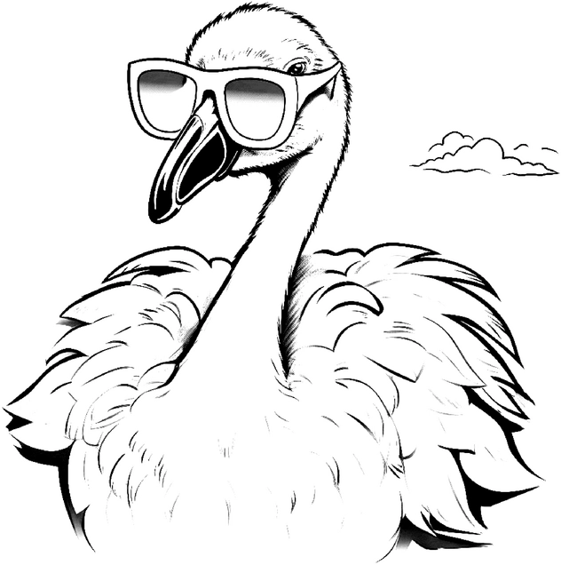 vogel-mit-sonnenbrille-ausmalbild