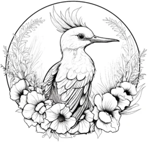 vogel-und-blumen-malen-vorlage