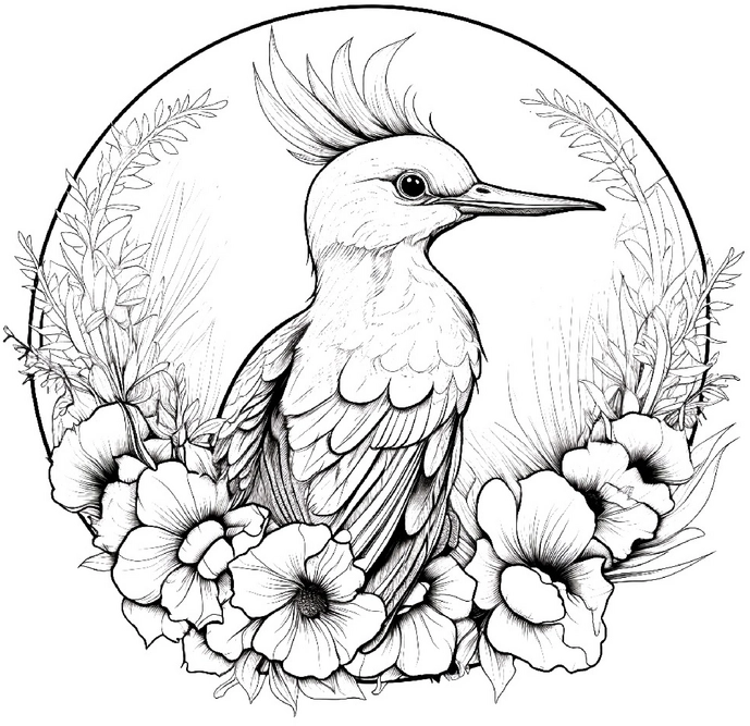 vogel-und-blumen-malen-vorlage