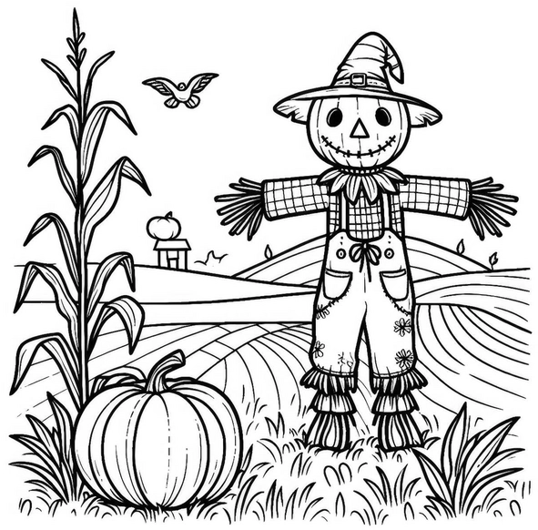 vogelscheuche-herbst-ausmalbild