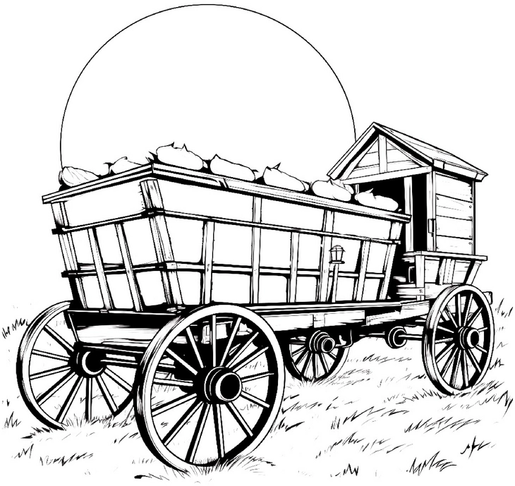 wagen-mit-saecken-auf-dem-feld