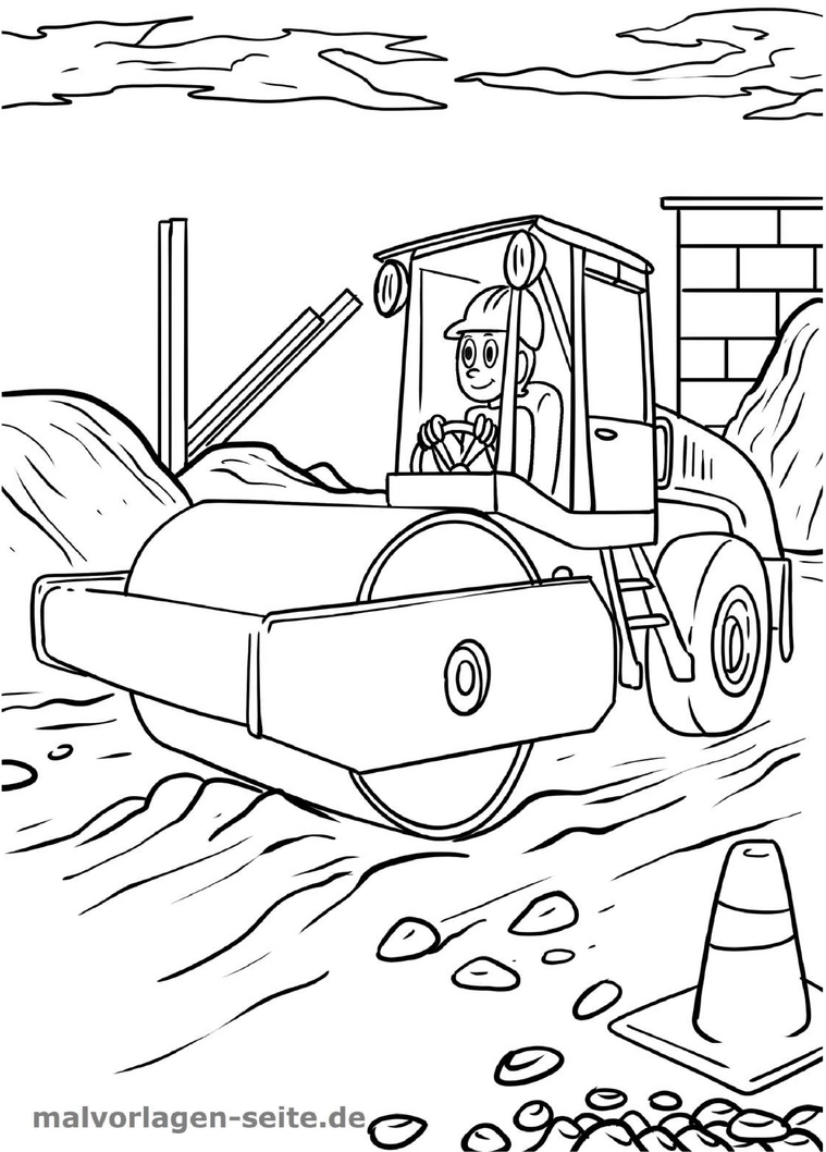 walzenfahrer-auf-baustelle-malen