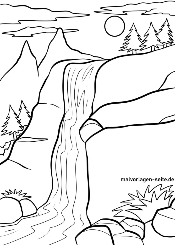 wasserfall-in-der-natur-malvorlage