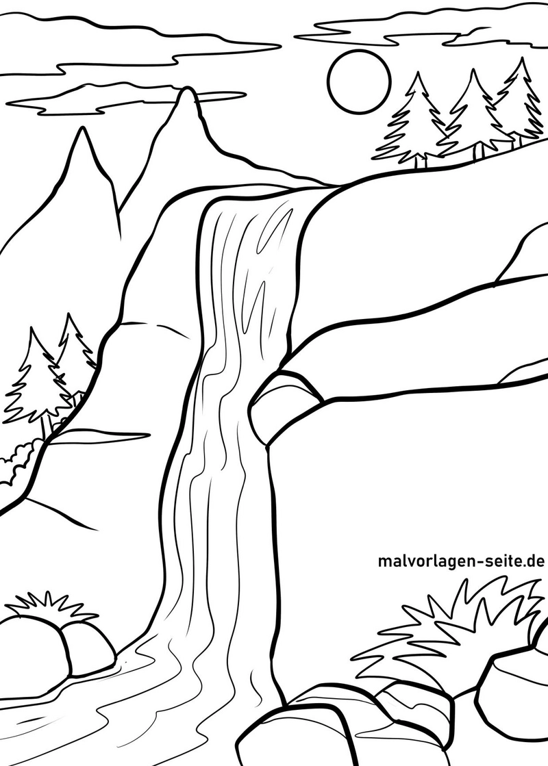 wasserfall-in-der-natur-malvorlage