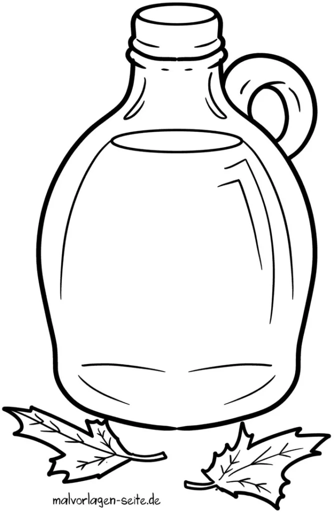 wasserkrug-mit-ahornblaettern-malvorlage
