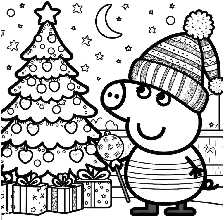 weihnachten-mit-schweinchen-und-baum