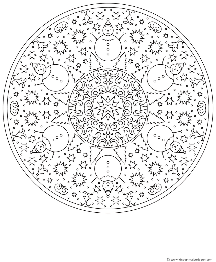 weihnachts-mandala-mit-schneemaennern-und-sternen
