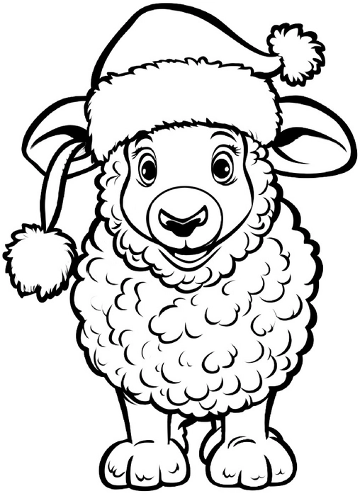 weihnachts-schaf-mit-hut