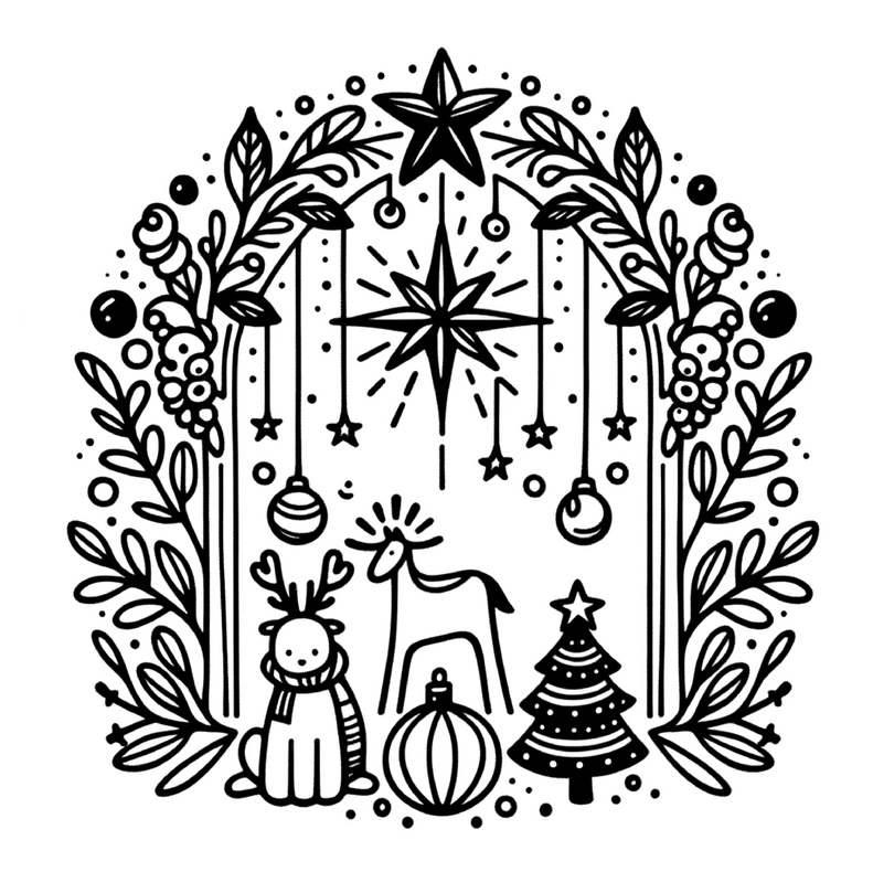 weihnachtsausmalvorlage-mit-rentieren-und-sternen