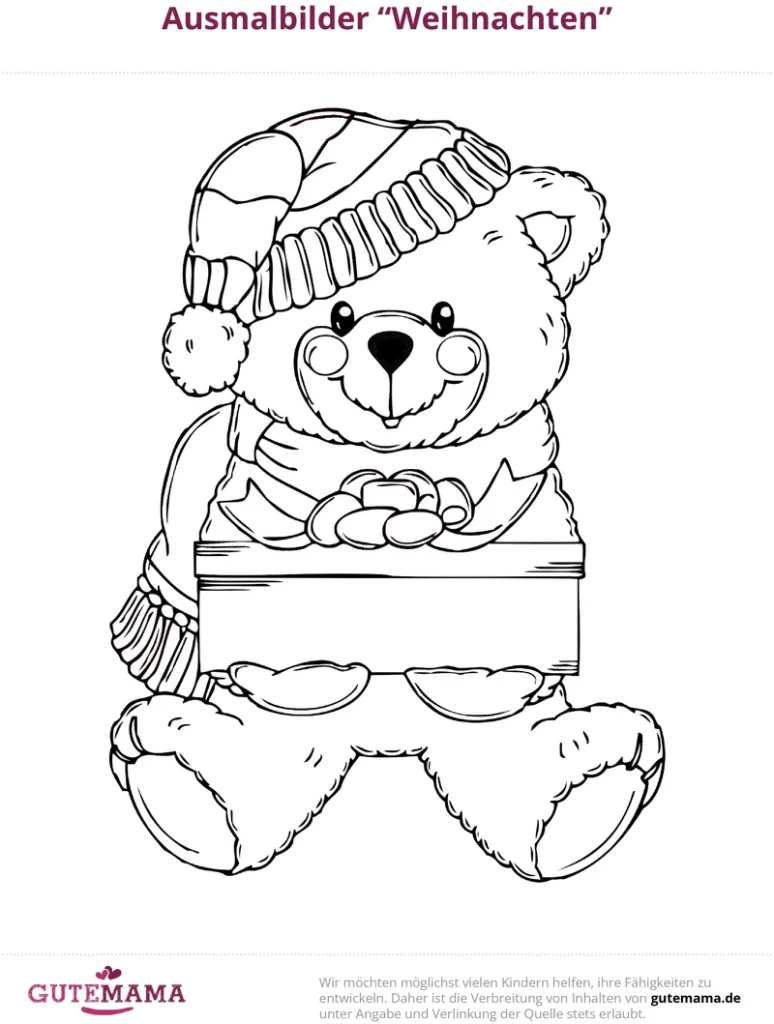 weihnachtsbaer-mit-geschenk-und-muetze