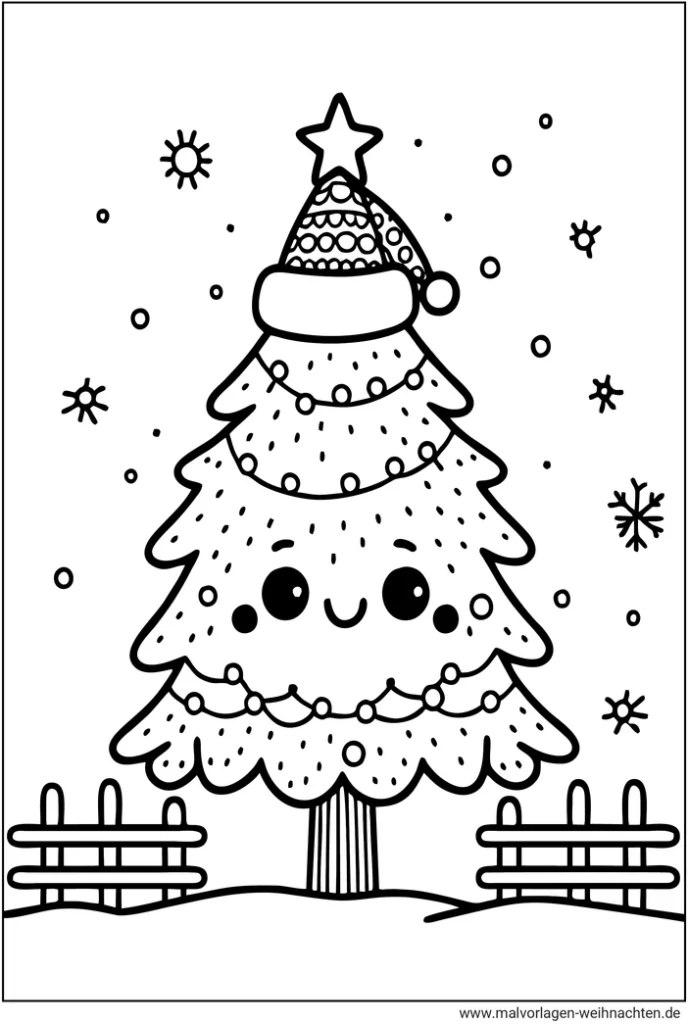 weihnachtsbaum-mit-hut-und-schnee