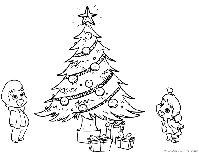 weihnachtsbaum-mit-kindern-ausmalvorlage