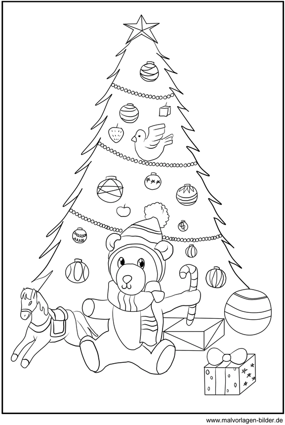 weihnachtsbaum-mit-teddybear-und-geschenken