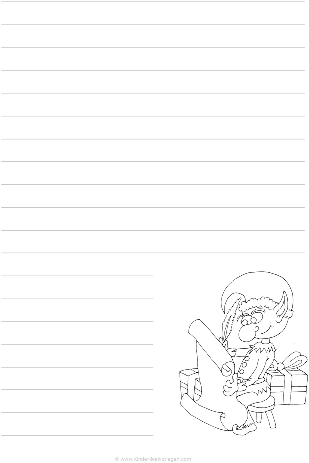 weihnachtsbriefpapier-weihnachtself-motiv