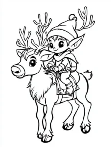 weihnachtself-auf-rentier-malen