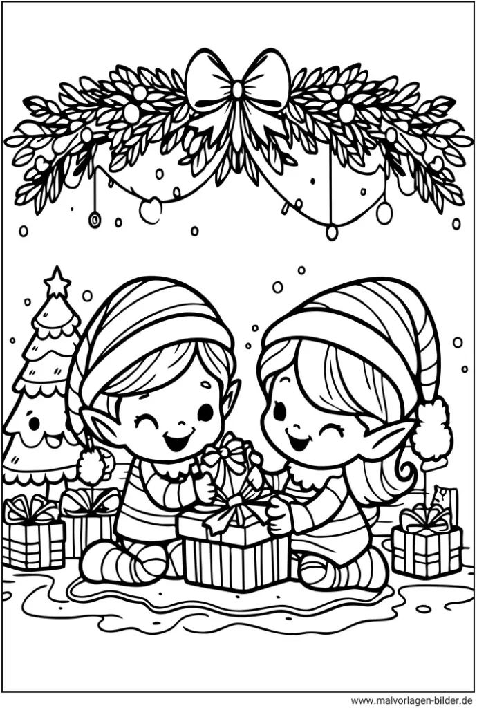 weihnachtselfen-geschenke-ausmalen