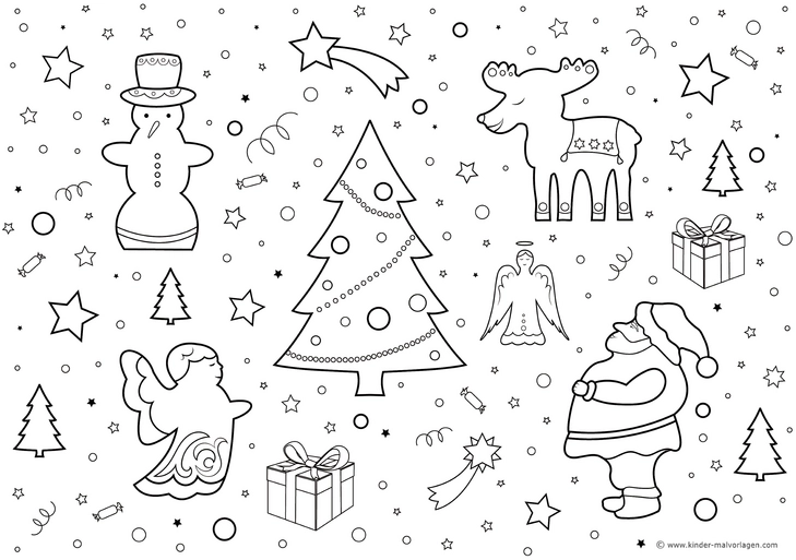 weihnachtsfest-szene-malen-vorlage