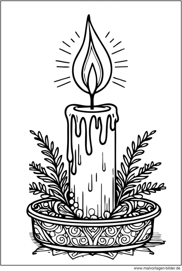 weihnachtskerze-brennt-ausmalvorlage