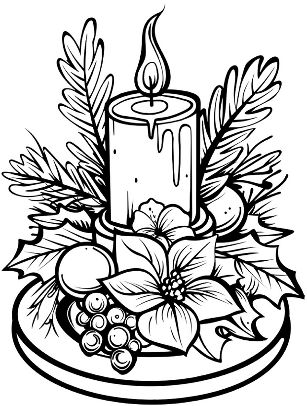 weihnachtskerze-mit-pflanzen-und-fruechten
