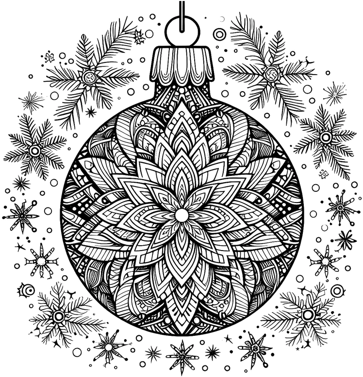 weihnachtskugel-ausmalvorlage-mit-schneeflocken