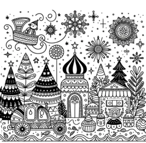 weihnachtslandschaft-ausmalvorlage