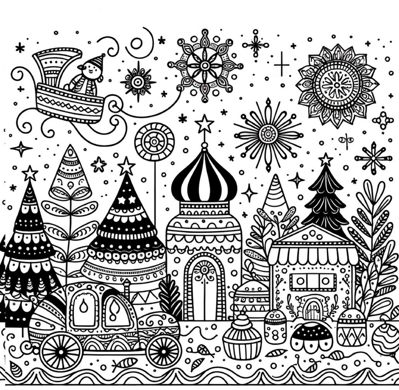 weihnachtslandschaft-ausmalvorlage