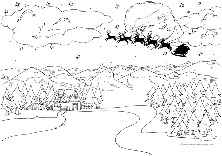 weihnachtslandschaft-mit-santa-claus-und-schlitten