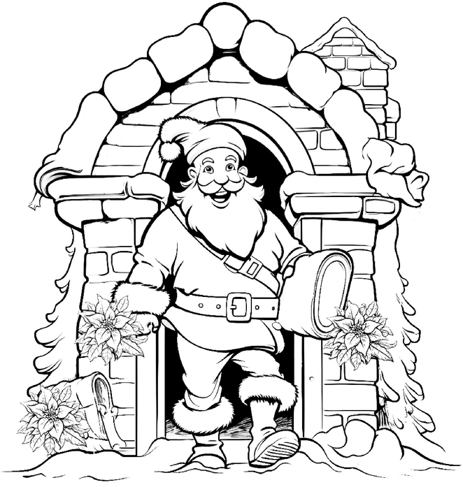 weihnachtsmann-geschenke-verteilen-malvorlage