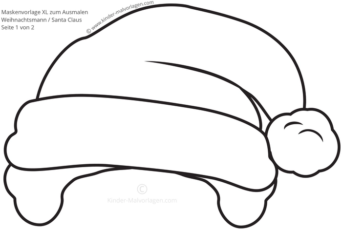 weihnachtsmann-hut-bart-ausmalvorlage