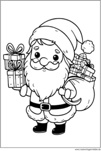 weihnachtsmann-mit-geschenken-ausmalbild